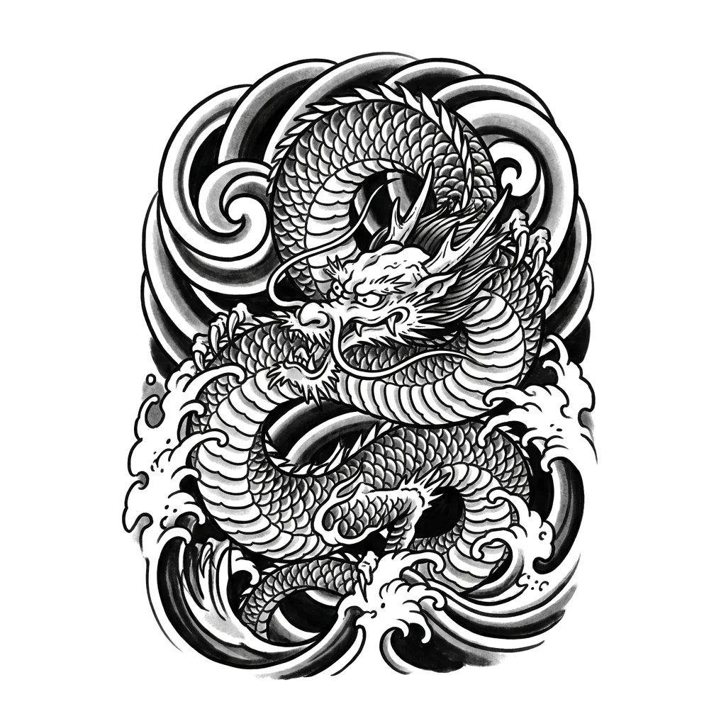 Japanese Irezumi tattoo flash